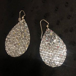 Leather tear drop earrings